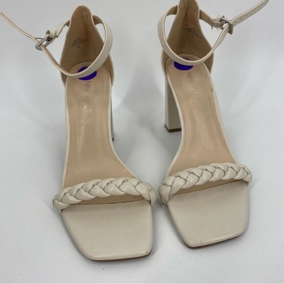 Nine West Cream Braided Block Heel Sandals size 8.5 - Picture 2 of 6